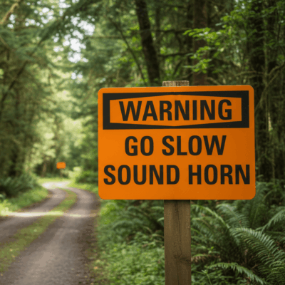 Warning Go Slow Sound Horn