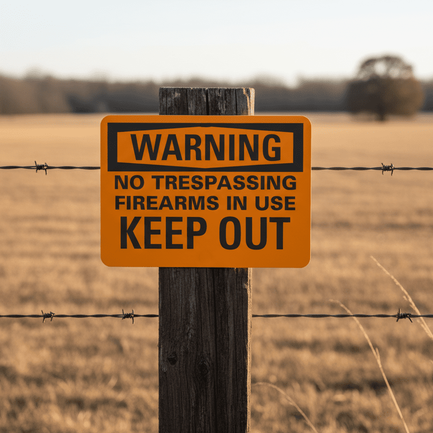 Warning No Trespassing Firearms In Use Keep Out Sign