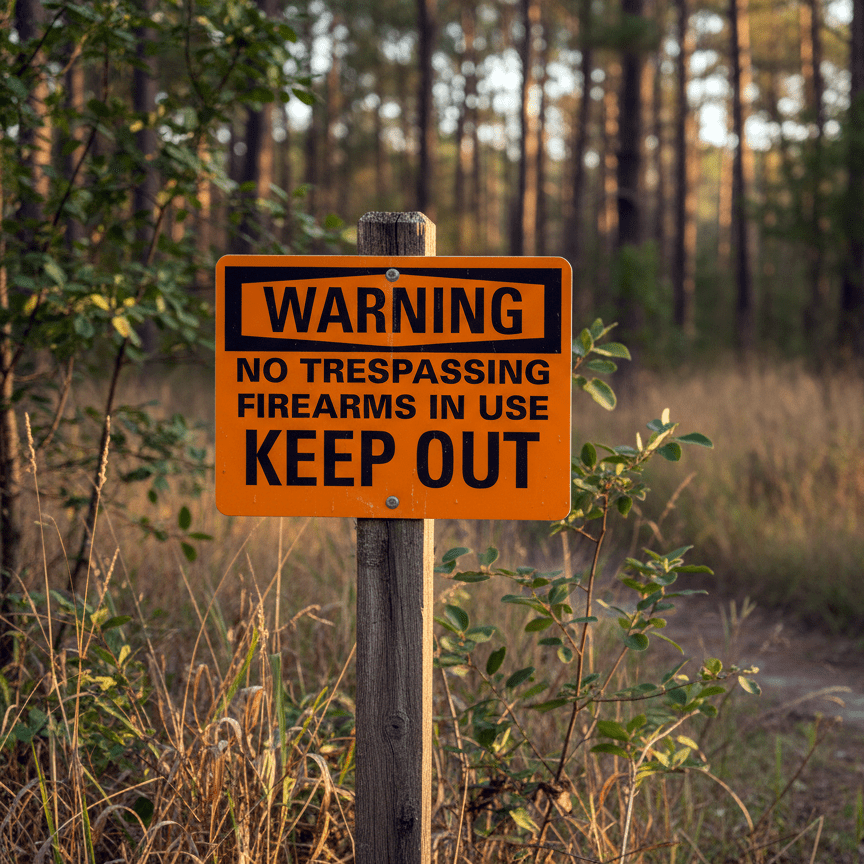Warning No Trespassing Firearms In Use Keep Out Sign - Image 2