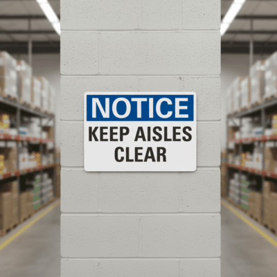 Notice Keep Aisles Clear