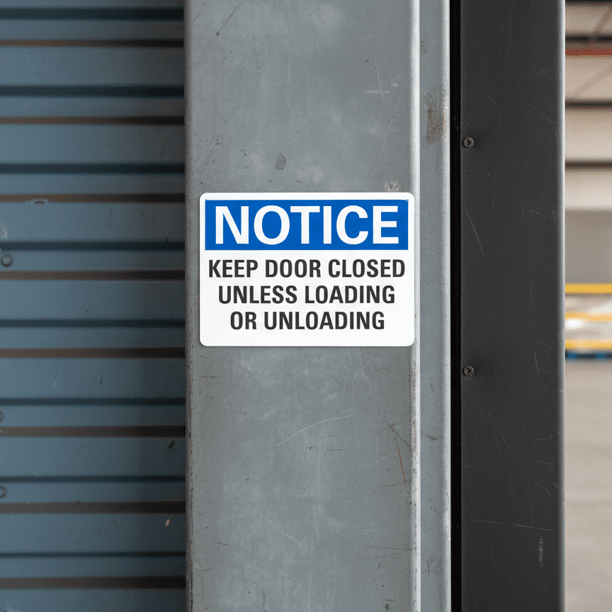 Notice Keep Door Closed Unless Loading Or Unloading - Image 2