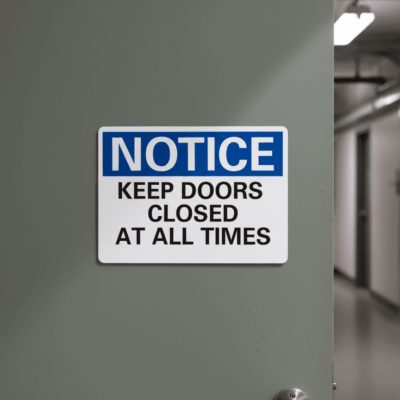 Notice Keep Doors Closed At All Times