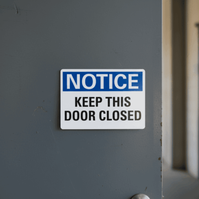 Notice Keep This Door Closed