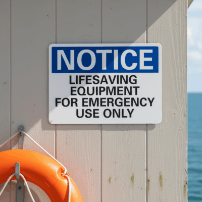 Notice Lifesaving Equipment For Emergency Use Only