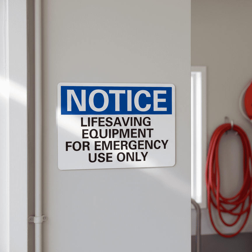 Notice Lifesaving Equipment For Emergency Use Only - Image 2
