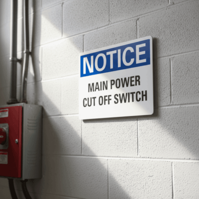 Notice Main Power Cut Off