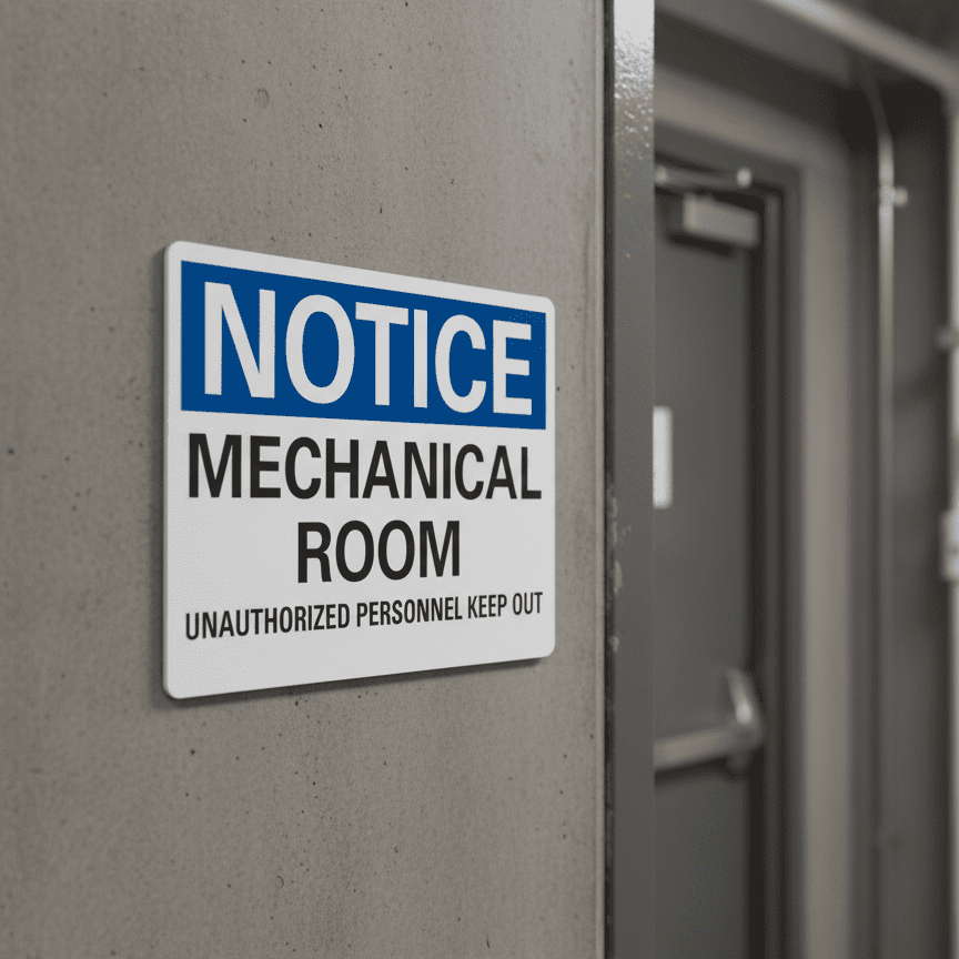 Notice Mechanical Room Unauthorized Personnel