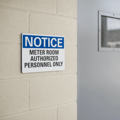 Notice Meter Room Authorized Personnel Only