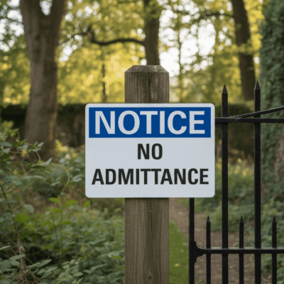Notice No Admittance