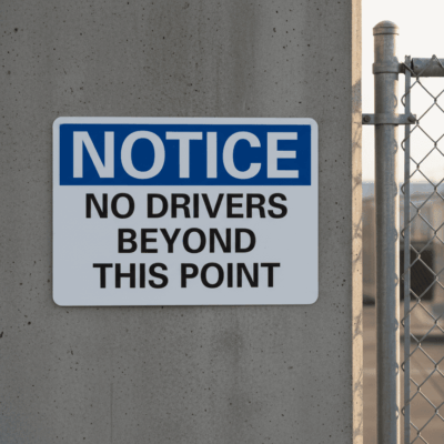 Notice No Drivers Beyond This Point