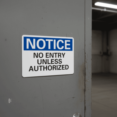 Notice No Entry Unless Authorized