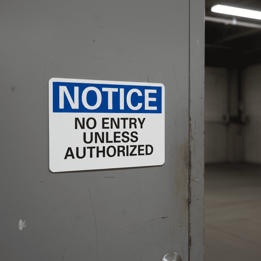 Notice No Entry Unless Authorized