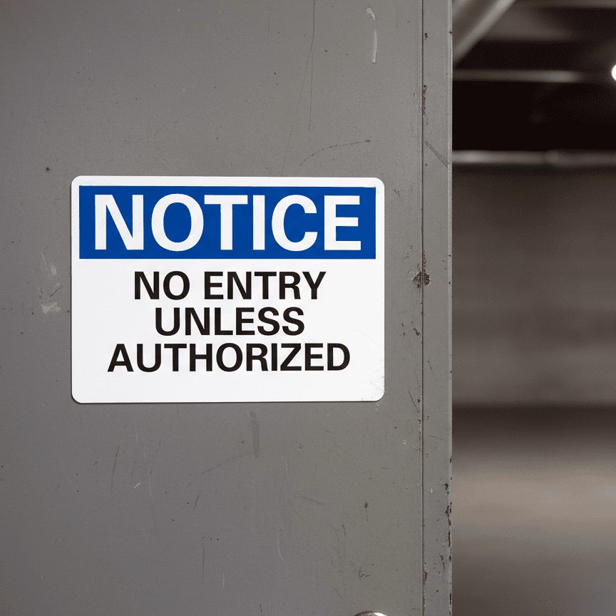 Notice No Entry Unless Authorized - Image 2