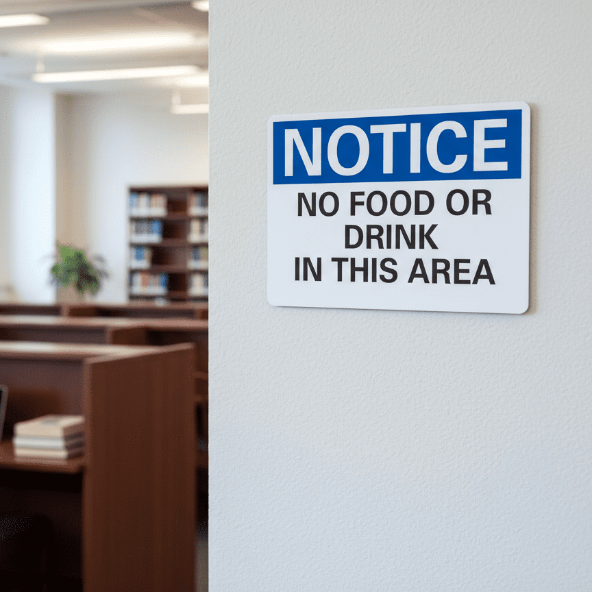 Notice No Food Or Drink In This Area Sign - Image 2