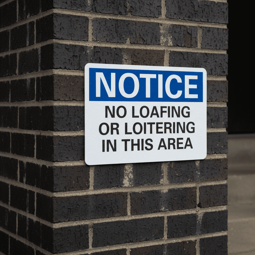 Notice No Loafing Or Loitering In This Area - Image 2