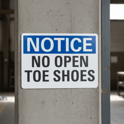 Notice No Open Toe Shoes