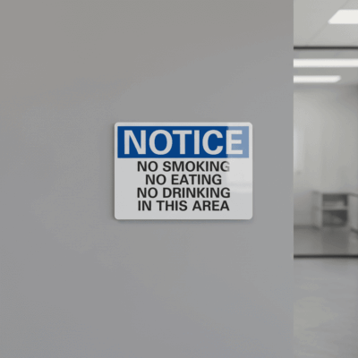 Notice No Smoking No Eating No Drinking In