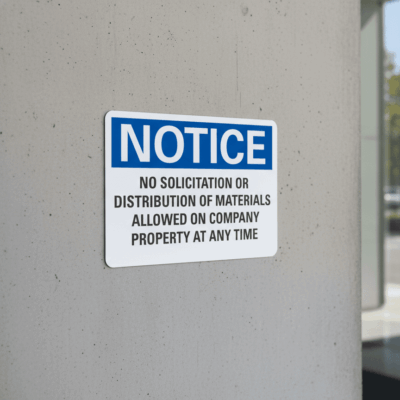 Notice No Solicitation Or Distribution Of Materials