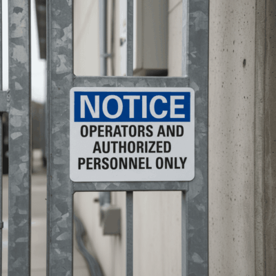 Notice Operators And Authorized Personnel Only