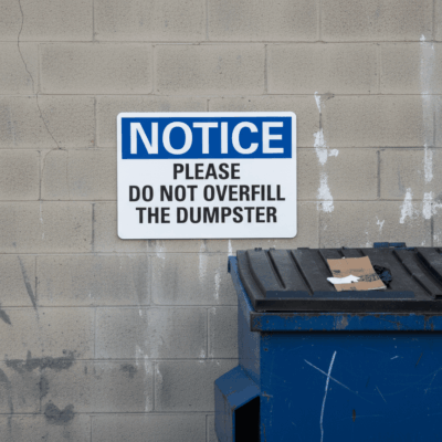 Notice Please Do Notoverfill The Dumpster