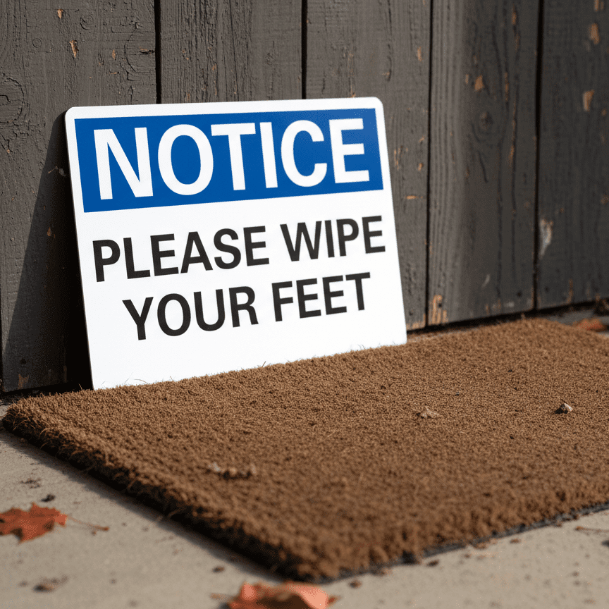 Notice Please Wipe Your Feet Notice Sign - Image 2