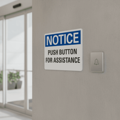 Notice Push Button For Assistance