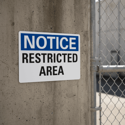 Notice Restricted Area