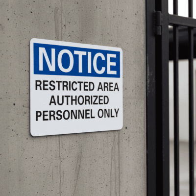 Notice Restricted Area Authorized Personnel Only