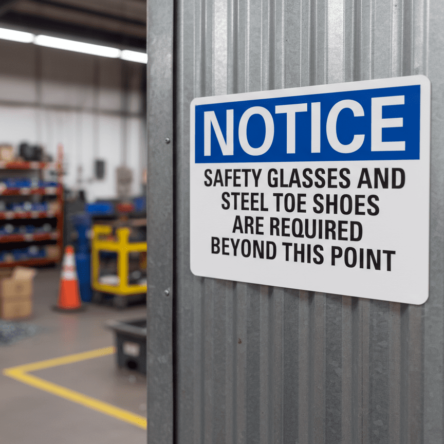Notice Safety Glasses And Steel Toe Shoes Are - Image 2