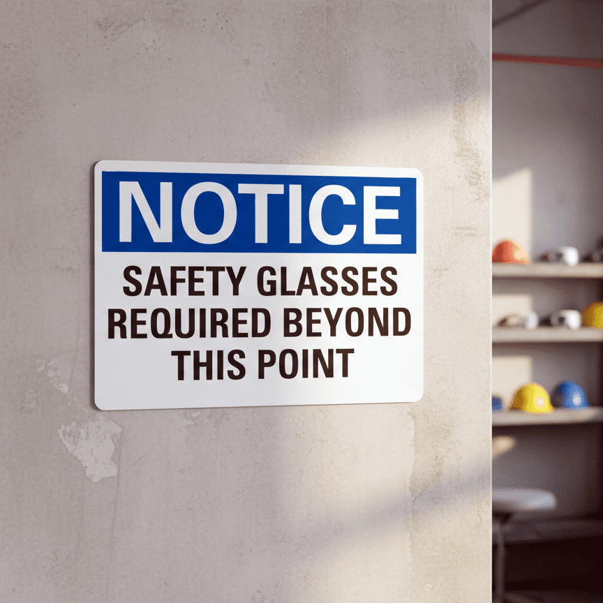 Notice Safety Glasses Required Beyond This Point - Image 2