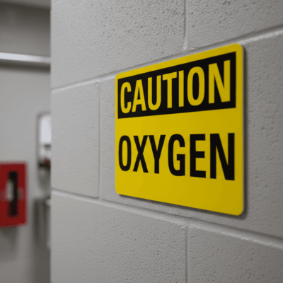 Caution Oxygen Safety Sign