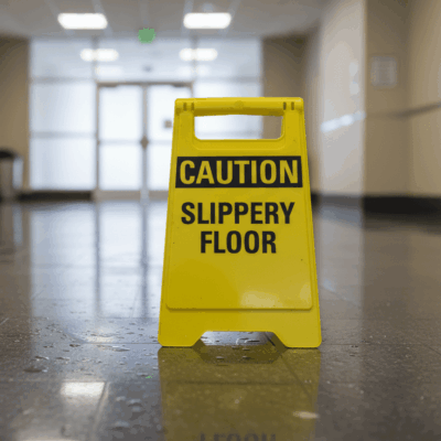 Caution Slippery Floor Safety Sign