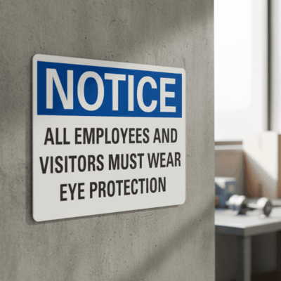 Notice All Employees and Visitors Must Wear Sign