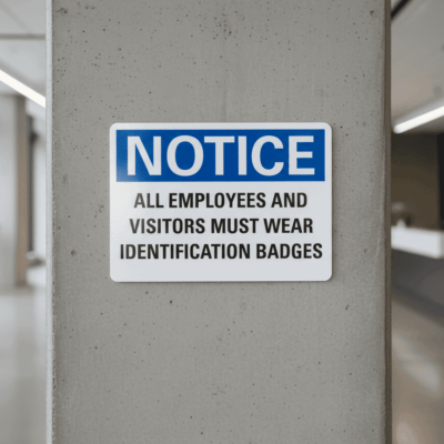 Notice All Employees And Visitors Must Wear Sign
