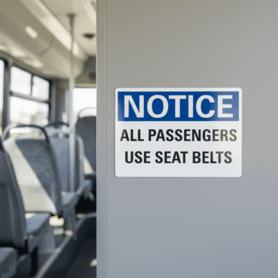 Notice All Passengers Use Seat Belts Sign