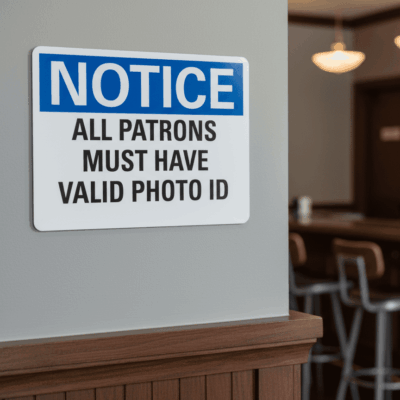 Valid Photo ID Engineer Grade Notice Sign