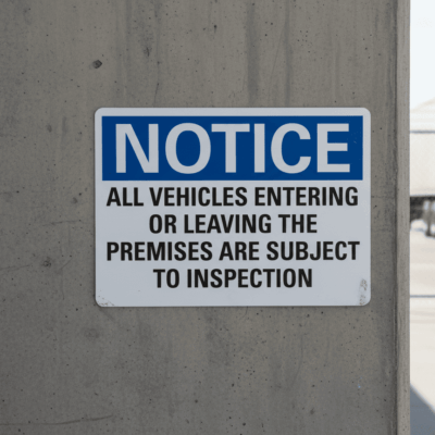 Notice All Vehicles Entering Or Leaving The