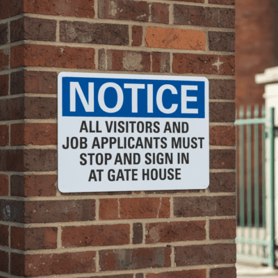 Notice All Visitors And Job Applicants Must