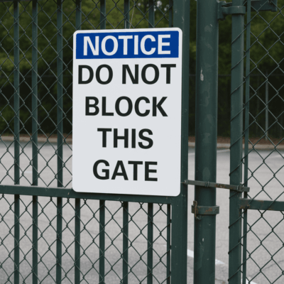 Notice Do Not Block This Gate