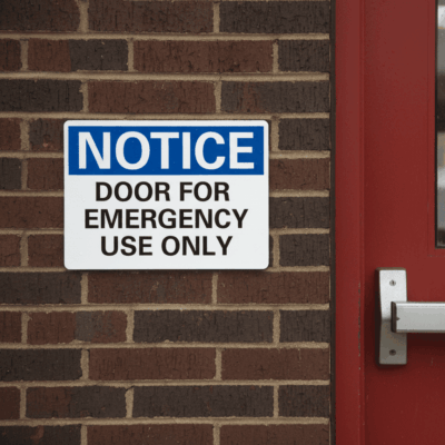 Notice Door For Emergency Use Only