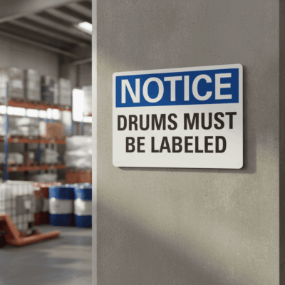 Notice Drums Must Be Labeled
