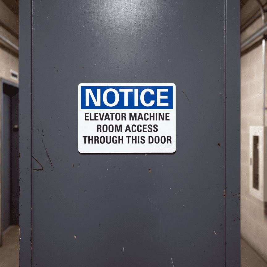 Notice Elevator Machine Room Access Through - Image 2