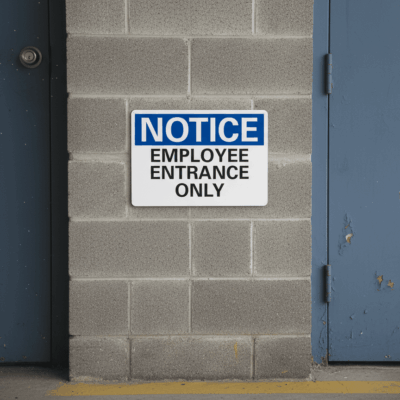Notice Employee Entrance Only