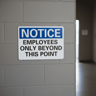 Notice Employees Only Beyond This Point