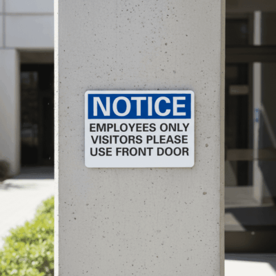 Notice Employees Only Visitors Please
