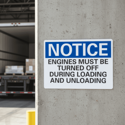 Notice Engines Must Be Turned Off During Loading
