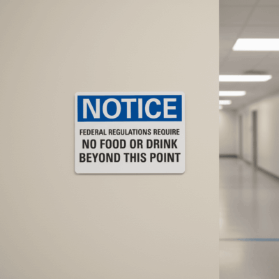 Federal Regulations Aluminum or Plastic Notice Sign