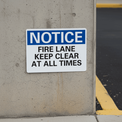Fire Lane Keep Clear Notice Sign