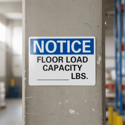 Notice Floor Load Capacity ___ Lbs.