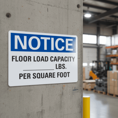 Notice Floor Load Capacity ___ Lbs. Per Square Foot